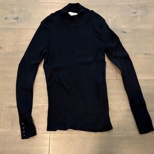 Sezane Mockneck Black Sweater
